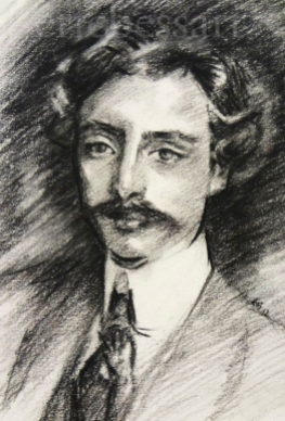 Study of J.S. Sargent at the Morgan Library, Charcoal, 9x11, 2013
